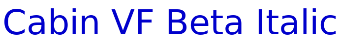 Cabin VF Beta Italic 字体